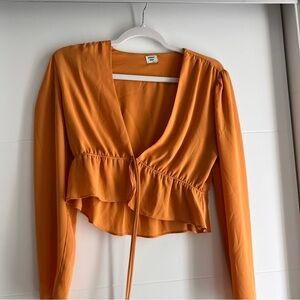 Sunday Best Cropped Tie-Front Blouse